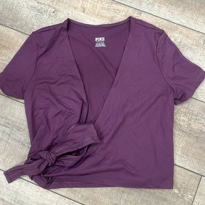Pink Victoria’s Secret wrap crop top solid purple size Small